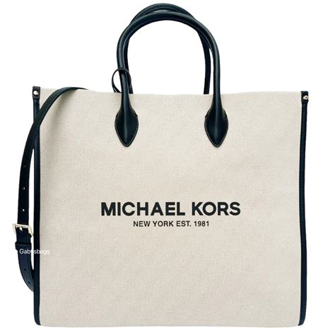 michael kors black canvas tote gift|michael kors mirella tote bag.